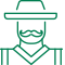 dealer icon, green farmer outline